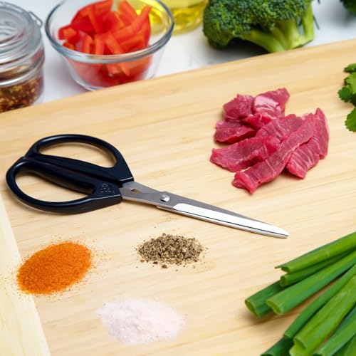 Joyce Chen Kitchen Shears 2-Pack - Dark Navy & Red Handles, Japanese Stainless Steel