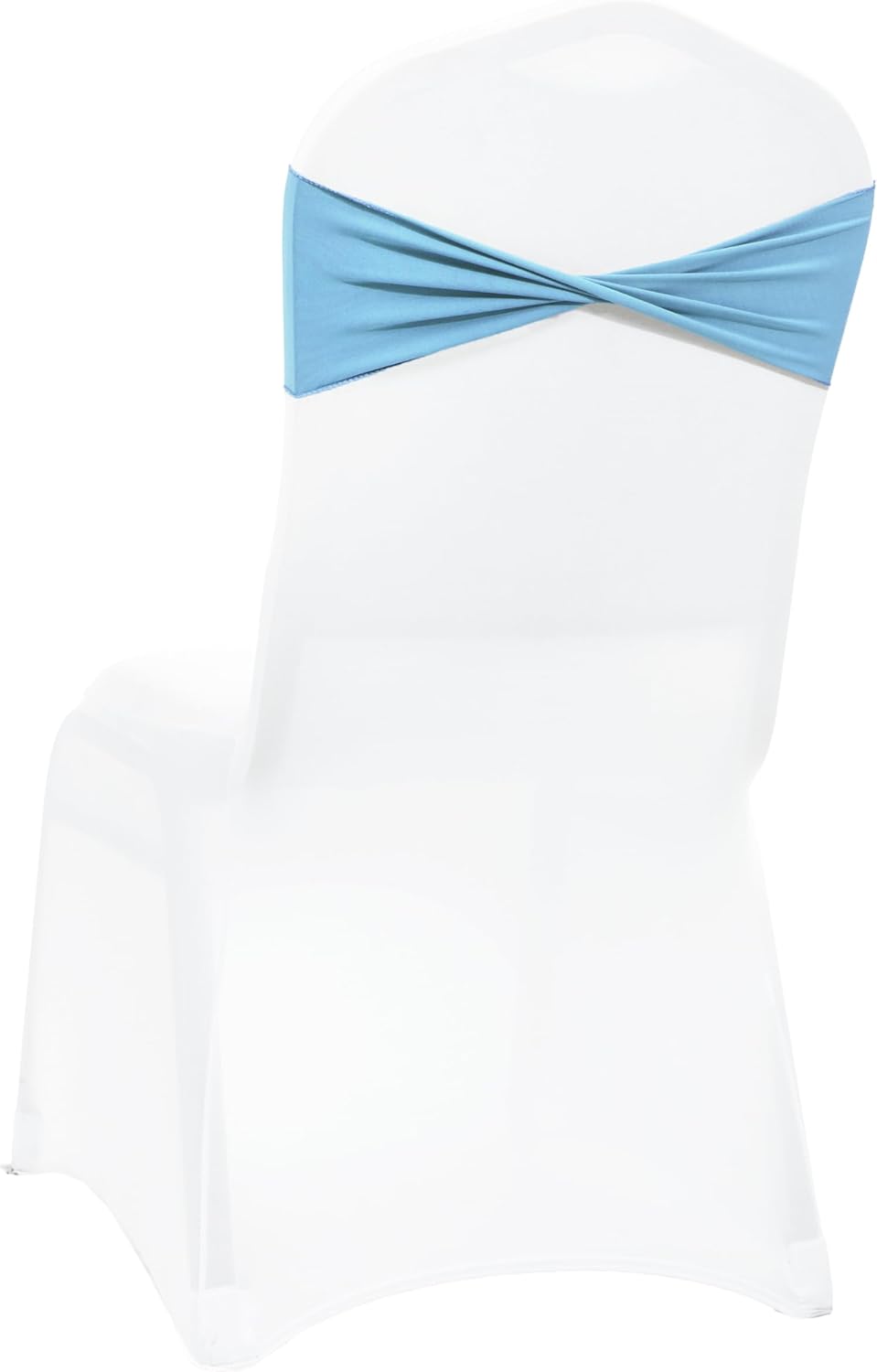 MDS Spandex Chair Sashes - Elastic Stretch Bands for Weddings & Events | Pack of 10 - Blue