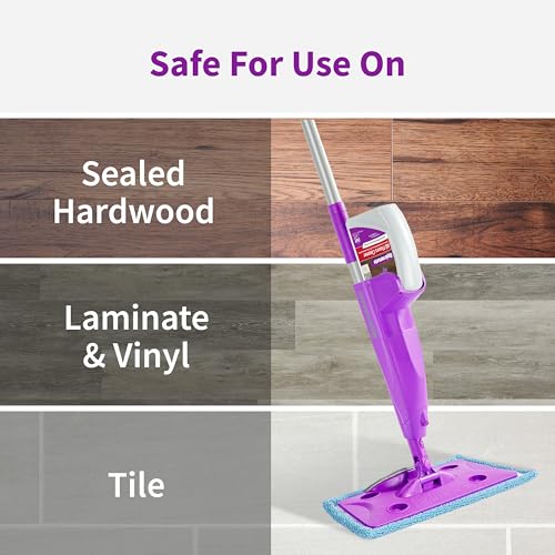 Multi-Surface Spray Mop Kit with Reusable Microfiber Pads & Cleaner