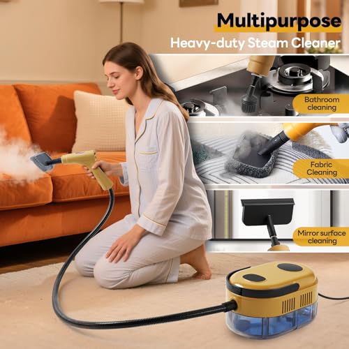 YIKEDA Yellow Handheld Steam Cleaner - 15-in-1 High Pressure Home & Kitchen Steamer