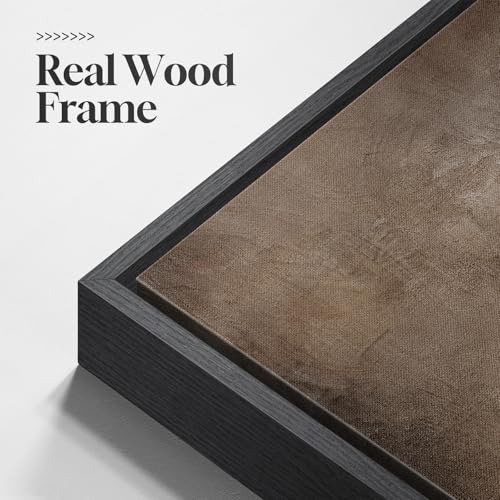 30x30 Inch Framed Neutral Brown Abstract Canvas Wall Art - Modern Living Room Decor