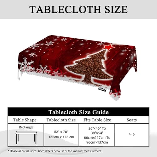 Swono Christmas Tree Tablecloth 52x70 Inch Washable Holiday Placemats Plaid Decor