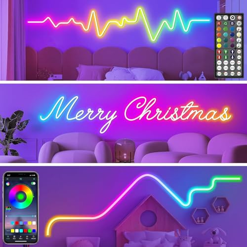 LETIANPAI 100Ft RGB Neon Rope Lights Waterproof Outdoor & Indoor LED Strip with App & Remote