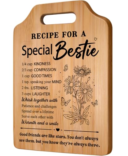 Bestie Gifts for Women - Friendship Cutting Board, Milcier 12x8.7 Inch
