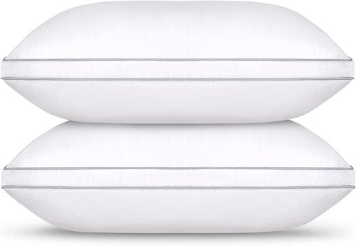 Hotel Collection Soft Standard Size Bed Pillows Set of 2 - Comfortable Down Alternative with Ergonomic Support for Back & Side Sleepers