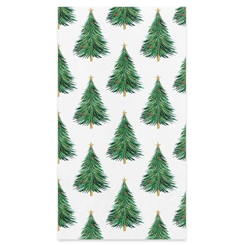 American Greetings Christmas Tree Guest Towels 50-Count, Disposable Paper Napkins