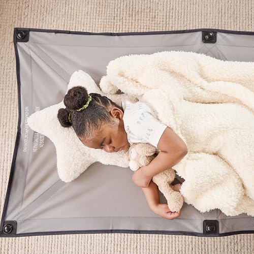 Regalo Grey Extra Long Portable Toddler Bed for Travel & Camping