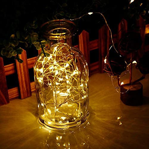 Timer Led Fairy Lights,1 Pack Mini Battery Powered Silver Wire Starry Tiny String Light,Battery Operated Micro Lights for Bedroom,Christmas,Parties,Wedding,Centerpiece,Decoration (5m/16ft Warm White)
