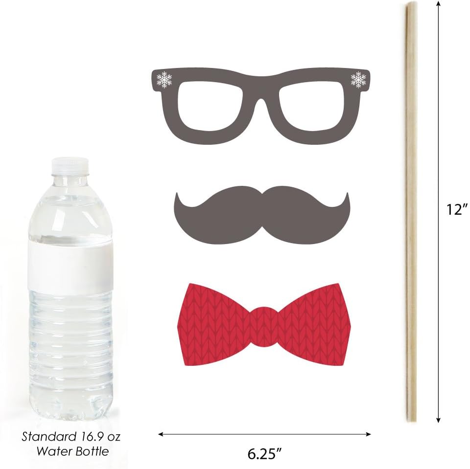 Let It Snow Snowman Photo Booth Props Kit - 20 Holiday Party Accessories