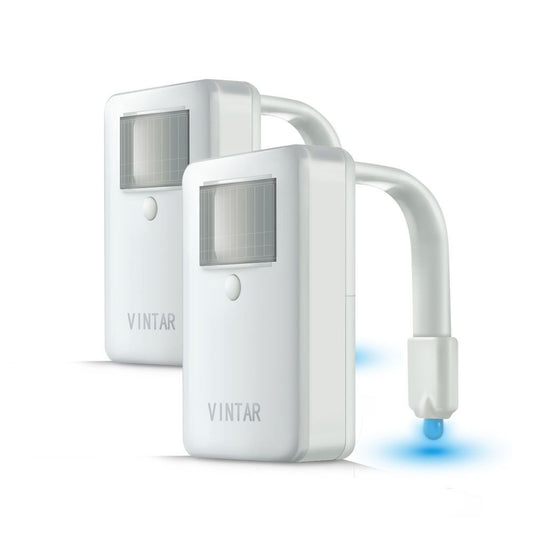 VINTAR 2 Packs 16 Color Motion Sensor LED Toilet Night Light,Toilet Bowl Lights,Cool Gadgets,5 Stage Dimmer, Light Detection