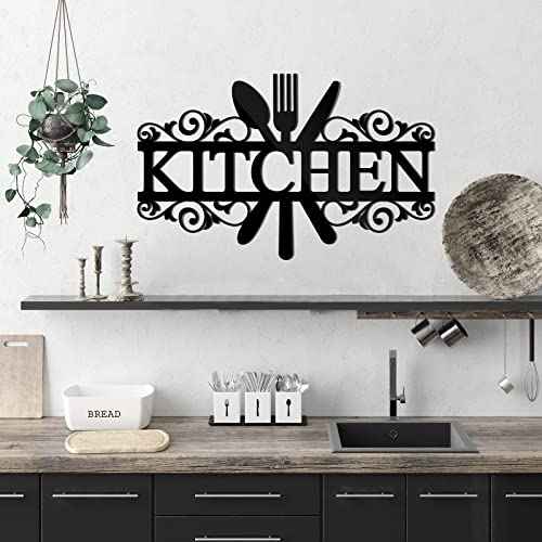 Spakon Wall Stickers for Kitchen Acrylic Decals Kitchen Wall Decorations 3D Mirror Decor for Dining Room Home(Black)