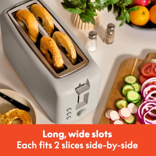 bella Fits-Anywhere™ 4-Slice Slim Toaster - Extra Long Wide Slots - Oatmilk Variation