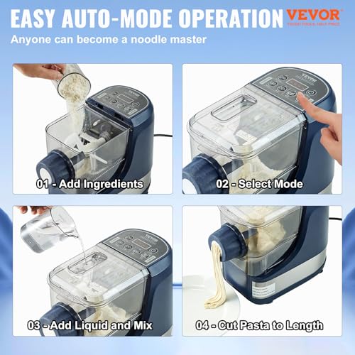 Electric Pasta Maker Machine - 150W Automatic Noodle Maker with 8 Shapes & 4 Modes - Standard