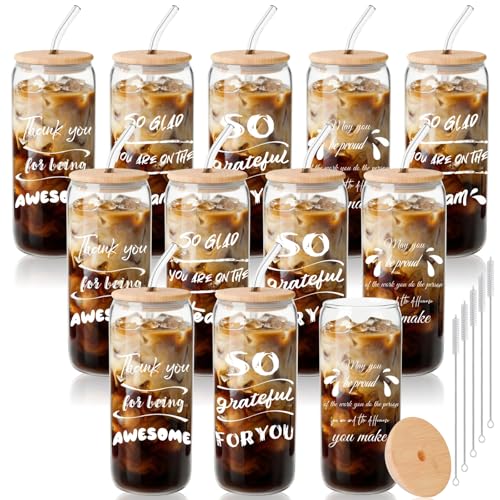 Naeqieo Clear 20oz Employee Appreciation Gifts Set - Inspirational Thank You for Staff, Mixed