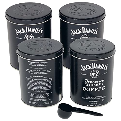 Vanilla Jack Daniels Coffee Gift Pack - 4 Cans, 8.8oz Each with Measuring Spoon