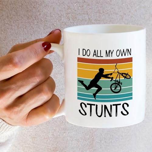 Retreez Mountain Biker Mug, I Do All My Own Stunts, Bike Gift