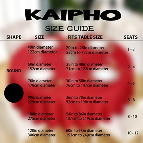 KAIPHO Waterproof Red Round Tablecloth 90 Inch - Wrinkle-Free, Stain-Resistant