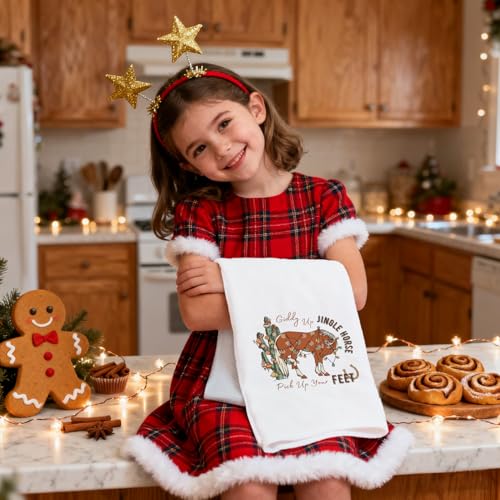 Koesus SD-14 Western Cactus Christmas Horse Kitchen Towels - 16x24 Inches