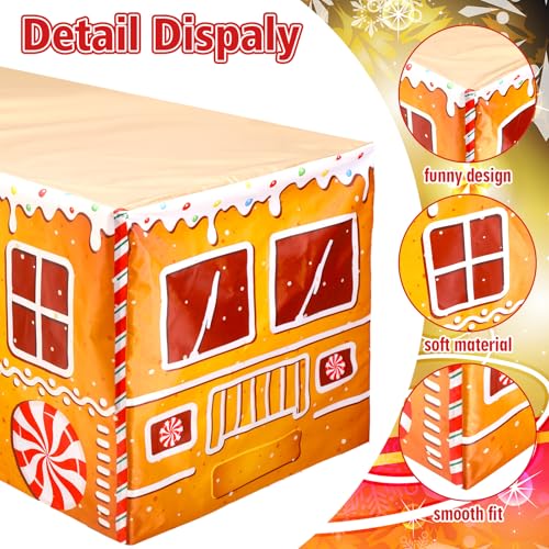 Oudain 6ft Gingerbread Man Christmas Tablecloth - Polyester, Rectangular 183x76 cm