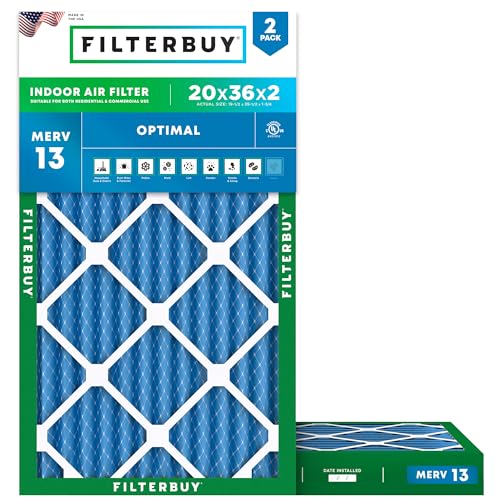 20x36x2 Air Filter MERV 13 Smoke & Allergy Defense - 2 Pack Variation