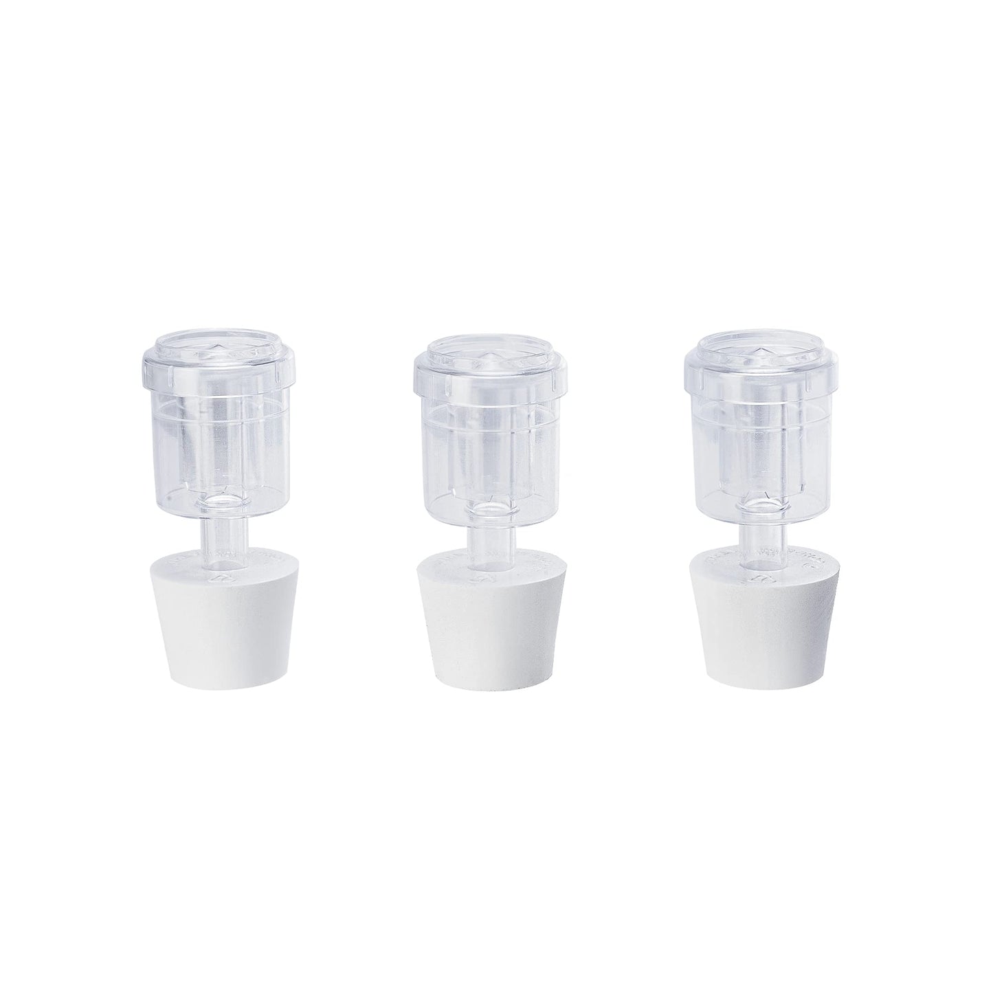 North Mountain Supply 2-Piece Airlocks with #6.5 Rubber Stoppers for Fermentation - Airlocks for Wine Making, Brewing Beer, and Fermenting Foods - 3 Pack