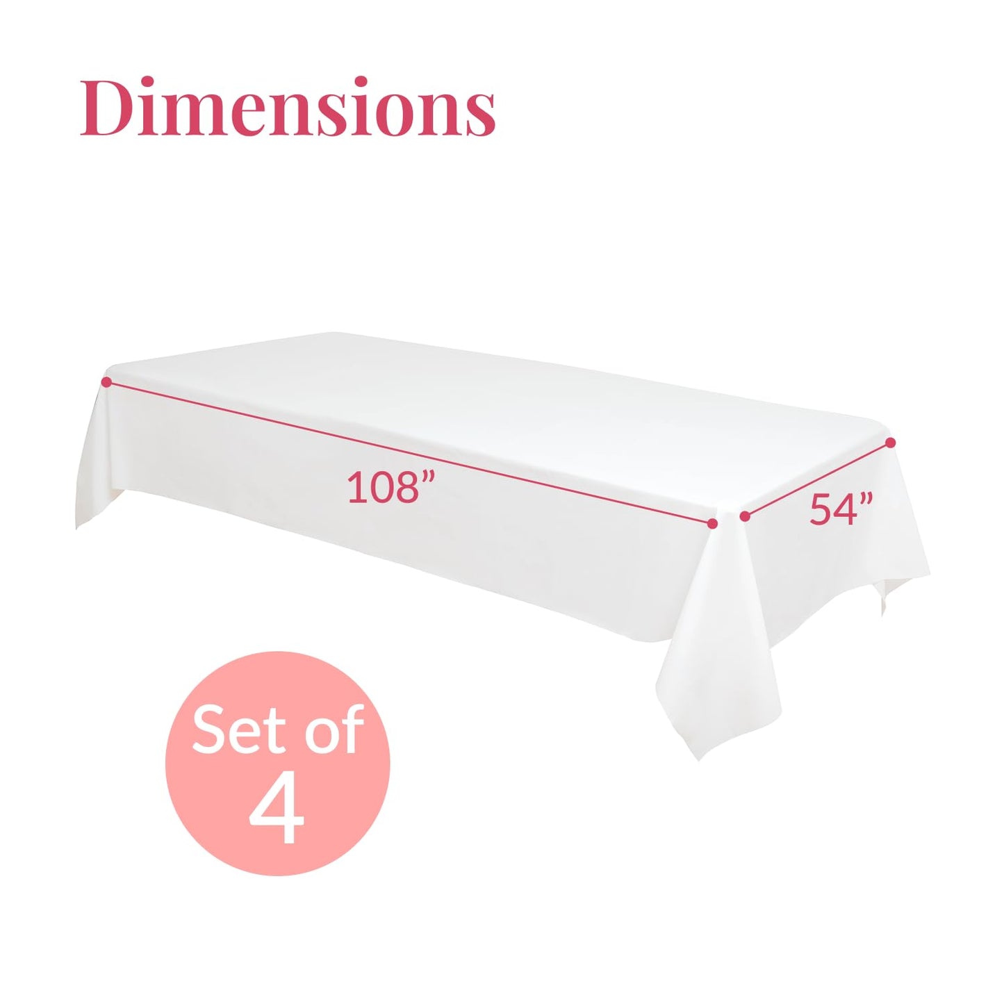 Prestee 4 Pack Gold and Black Table Cloth Rectangle Table Covers 54 x 108 Inches - Plastic Table Cloth Disposable for Parties, Dining and Events - Black Tablecloths for Weddings and Celebrations
