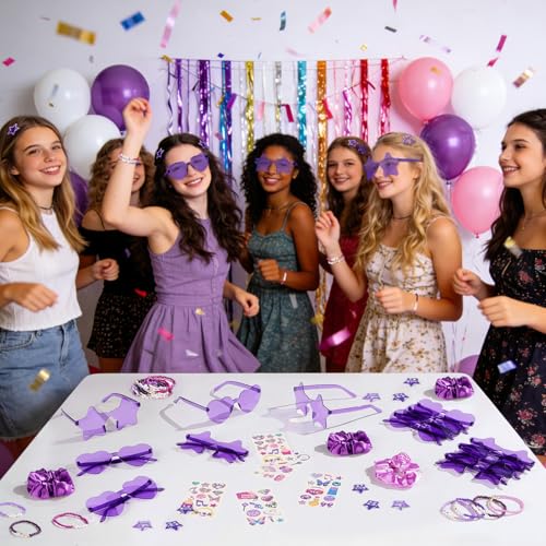 Kpop Party Favors Set - Girl Friendship Gifts with Tattoos, Bracelets, Hair Clips & Glasses
