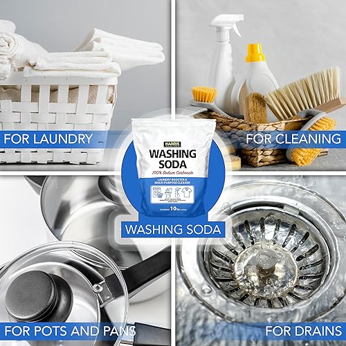 Harris Washing Soda 160 Ounce (Pack of 1) - Laundry Booster & Multi-Purpose Cleaner