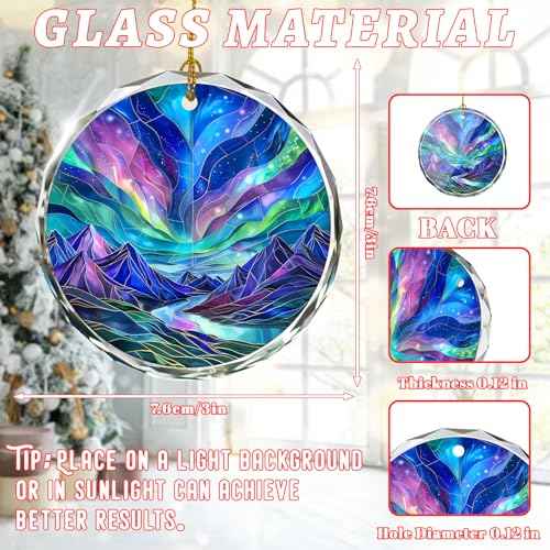 Northern Lights Stained Glass Ornament, Christmas Tree Decor, Northern Lights Ornaments for Christmas Tree, Holiday Presents, Gift Exchange