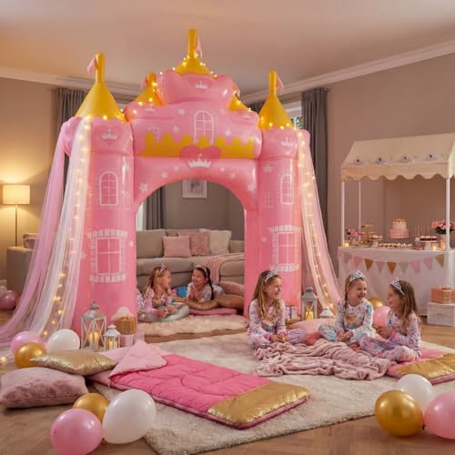 Pink Princess Inflatable Arch Garden Decoration - 10ft Outdoor Yard Party Decor