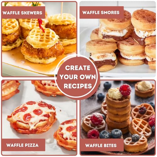 Mini Waffle Maker - 16-Hole Nonstick Small Bites for Breakfast & Snacks