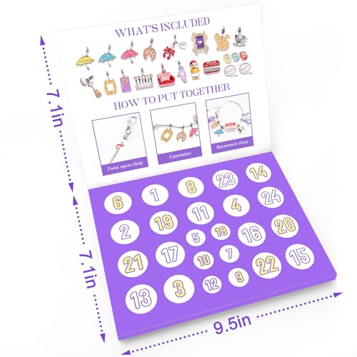 Christmas Advent Calendar Bracelet Making Kit for Women & Kids