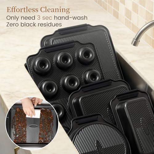 Kikcoin 25-Piece Nonstick Baking Pans Set with Large Turkey Roasting