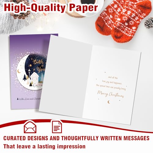 WDphouly Christmas Card for Couples - 'Both of You' Holiday Greeting Card with Envelope - WD-056