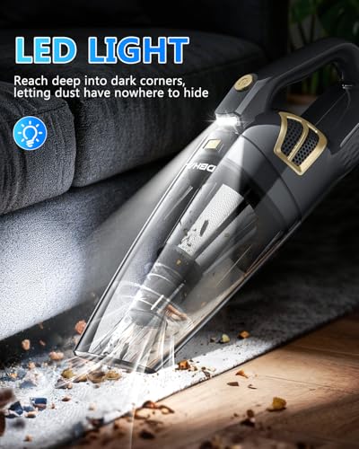 Cordless Handheld Car Vacuum Cleaner - Gray, 16000PA Powerful Suction