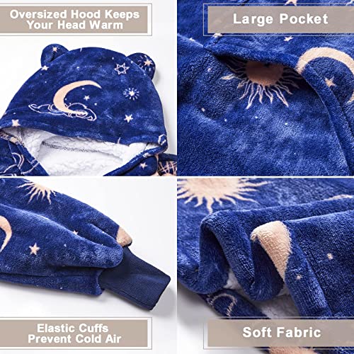 Adult & Kid Blanket Hoodie Set - Oversized Sherpa Wearable Blanket for Family Cozy Lounging