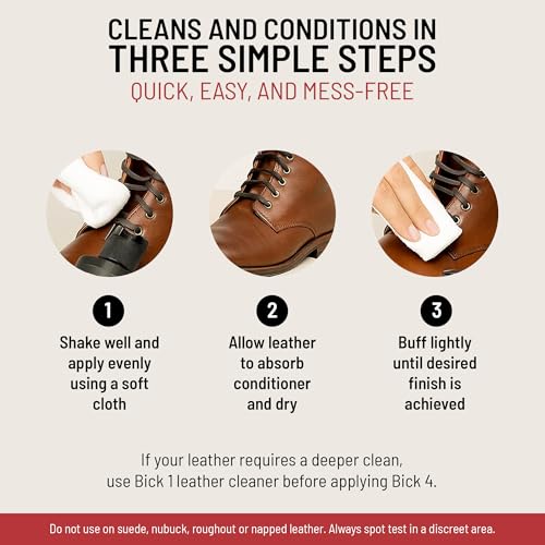 Bick 4 Leather Conditioner & Cleaner 32 oz - Won't Darken Boots, Bags, Furniture