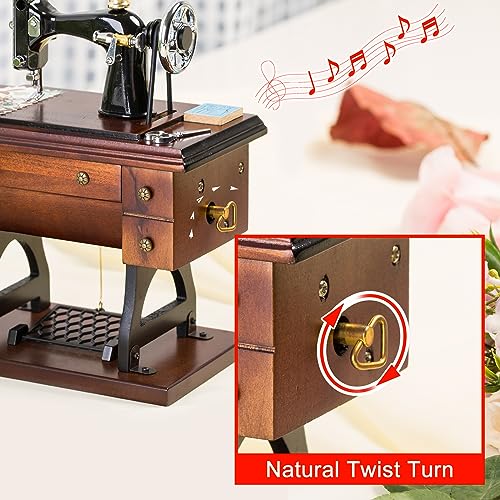 Mr.Winder Vintage Sewing Machine Music Box - Fur Elise Mechanical Wind-Up Gift