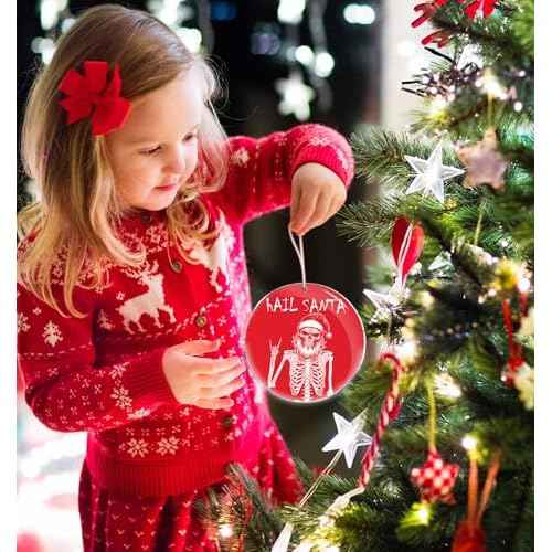 Hail Santa Rock Heavy Metal - Christmas Ornaments - Christmas Decorations - 3.6 in Acrylic Two Sided Printing