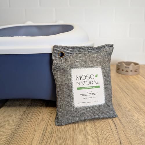 Moso Natural Activated Charcoal Air Purifying Bags 200g Pack of 5 - Odor Eliminator & Moisture Absorber for Home & Car, Unscented