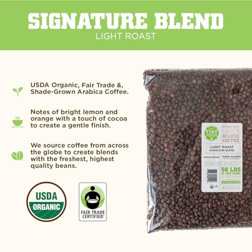 Tiny Footprint Coffee Organic Light Roast Whole Bean Coffee 3lbs - Carbon Negative & USDA Organic