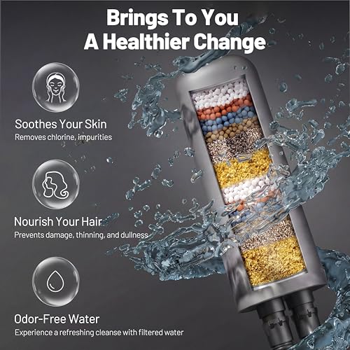 Dual Filtered Rainfall Handheld Showerhead Spray Combo for Hard Water