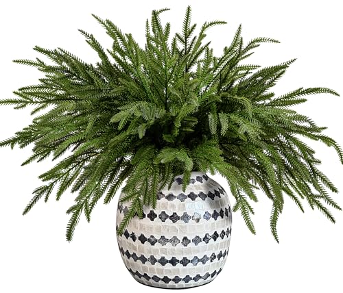 Purple Star 1N 15-Pack Christmas Norfolk Pine Branches 19" Artificial Greenery for Holiday Decor
