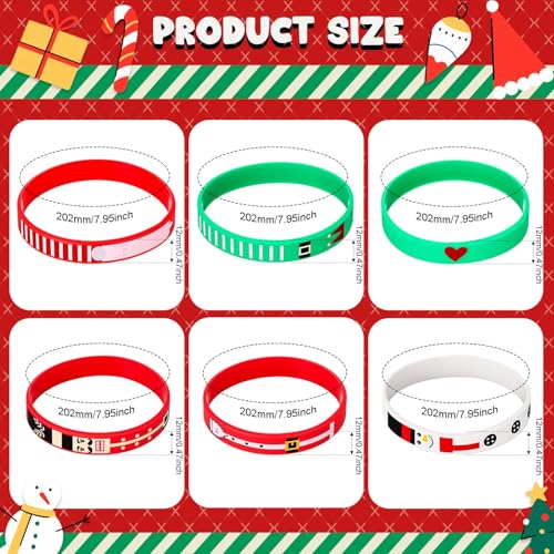 Charnoel 36pcs Christmas Silicone Wristbands Set – Santa, Snowman, Elf & Nutcracker