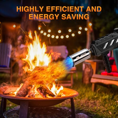 Propane Torch Gun for Cooking & Outdoor BBQ - Detachable, Adjustable Flame - Black