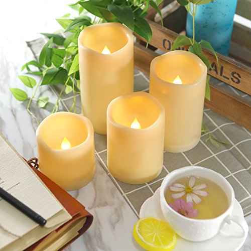 1 Pack LED Flameless Pillar Candle Waterproof Outdoor Battery Operated Candle with Cycling 24 Hours Timer Function for Lantern Home Garden Wedding Party Christmas Halloween Decoration 3x3 inches