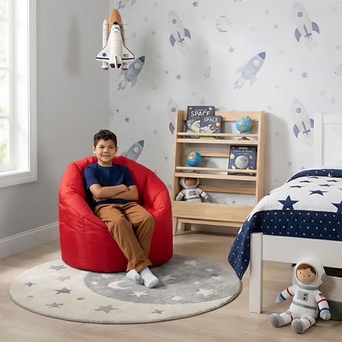 Big Joe Milano Beanbag Chair Red Smartmax - Supportive & Durable Floor Seat