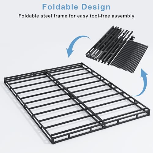 King Size Low Profile 3 Inch Mattress Foundation Box Spring - Heavy Duty Support