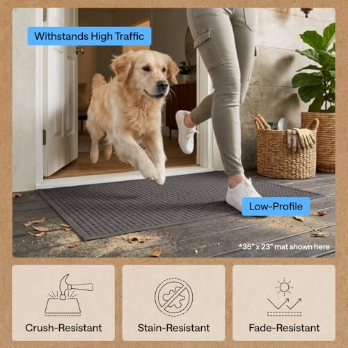 Gorilla Grip HydroAbsorb Door Mat Charcoal 47x35 Inches Indoor Outdoor - Variation of THIS listing