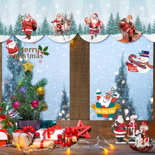 AerWo Santa Christmas Mantel Scarf 79×20 Inch Fireplace Decor, Santa Claus Design